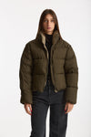 Piumino crop PINE reversibile verde militare/beige women Grifoni - 1