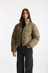 Piumino crop PINE reversibile verde militare/beige women Grifoni - 2