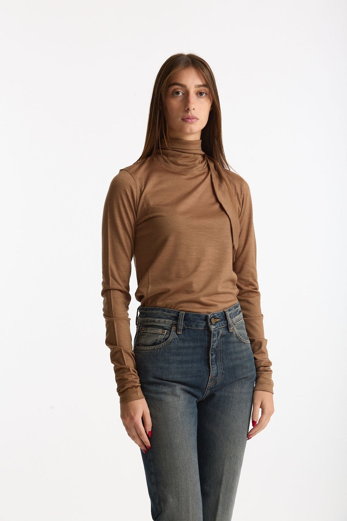 Maglia collo alto TESSA cammello women Grifoni - 1