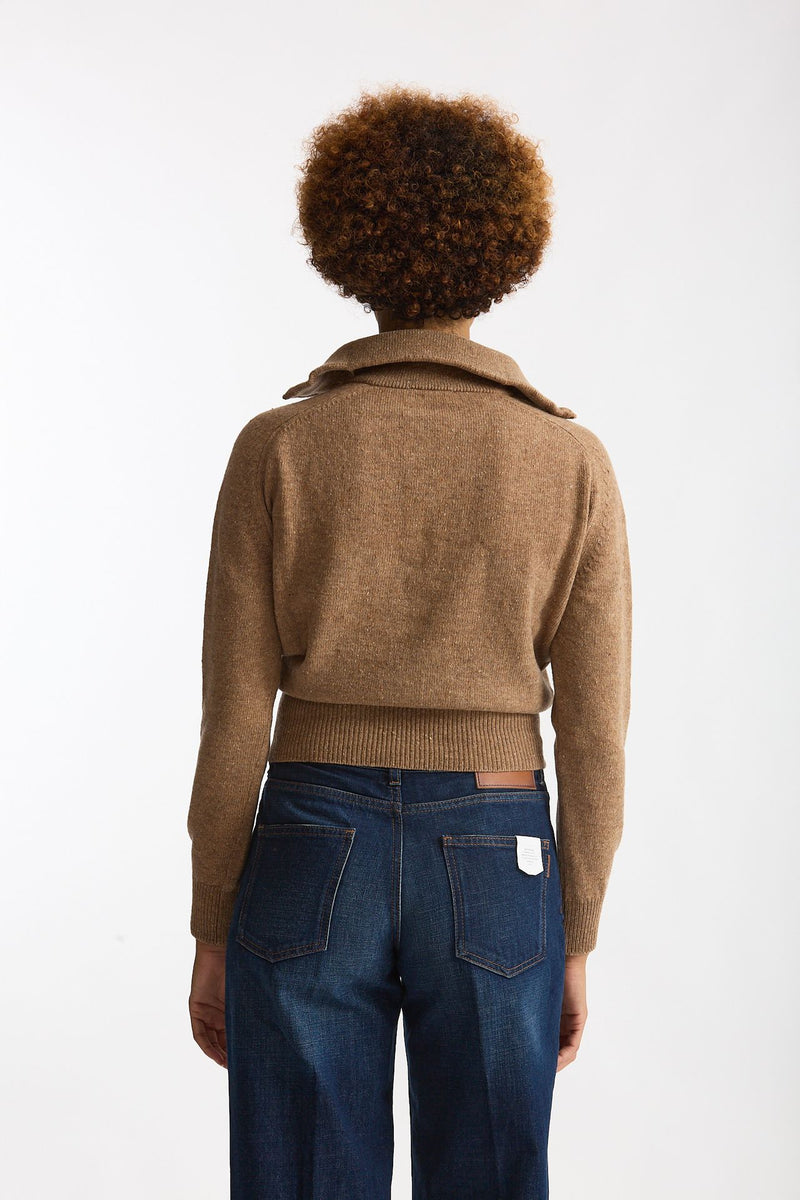 Maglia con zip cammello women Grifoni - 3