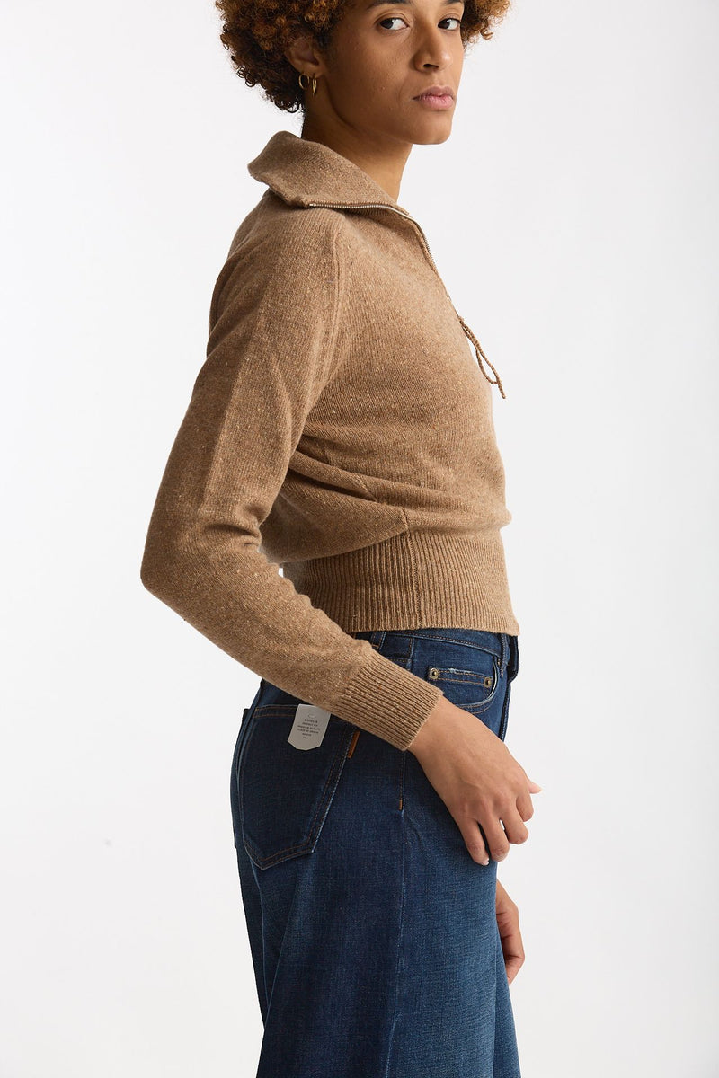 Maglia con zip cammello women Grifoni - 4