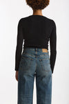 Maglia serafino in lana e alpaca nero women Grifoni - 3