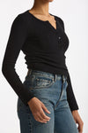 Maglia serafino in lana e alpaca nero women Grifoni - 4