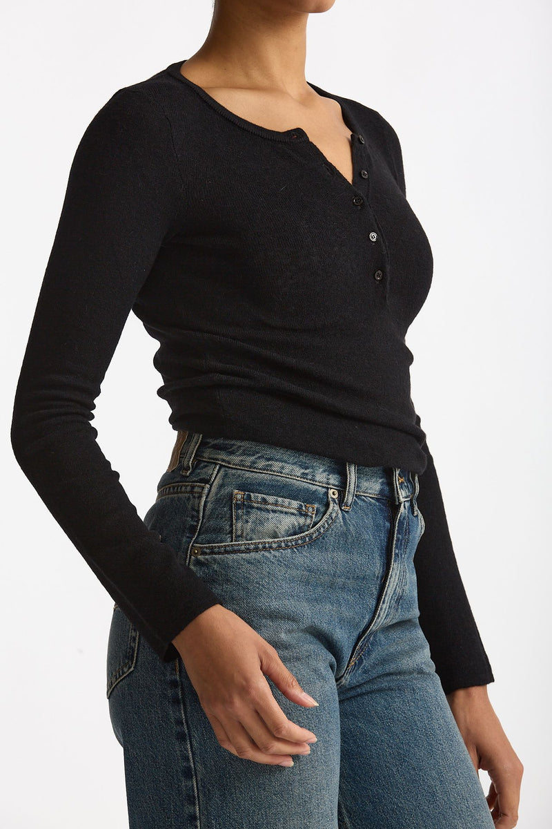 Maglia serafino in lana e alpaca nero women Grifoni - 4