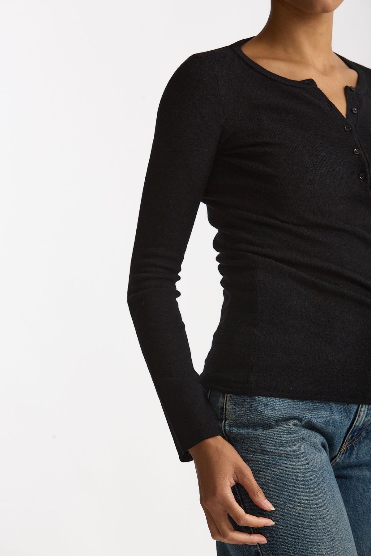 Maglia serafino in lana e alpaca nero women Grifoni - 5