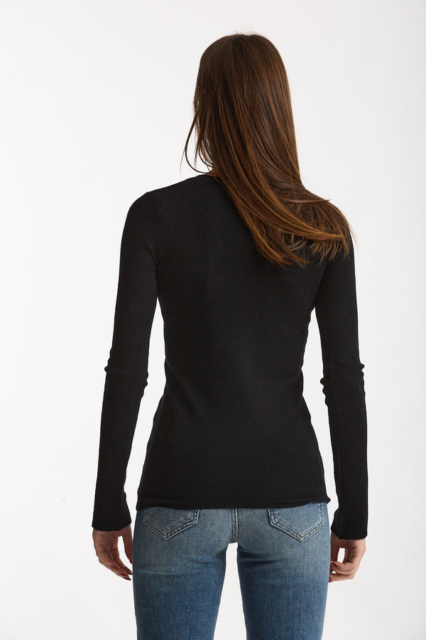Maglia slim in lana e alpaca nero women Grifoni