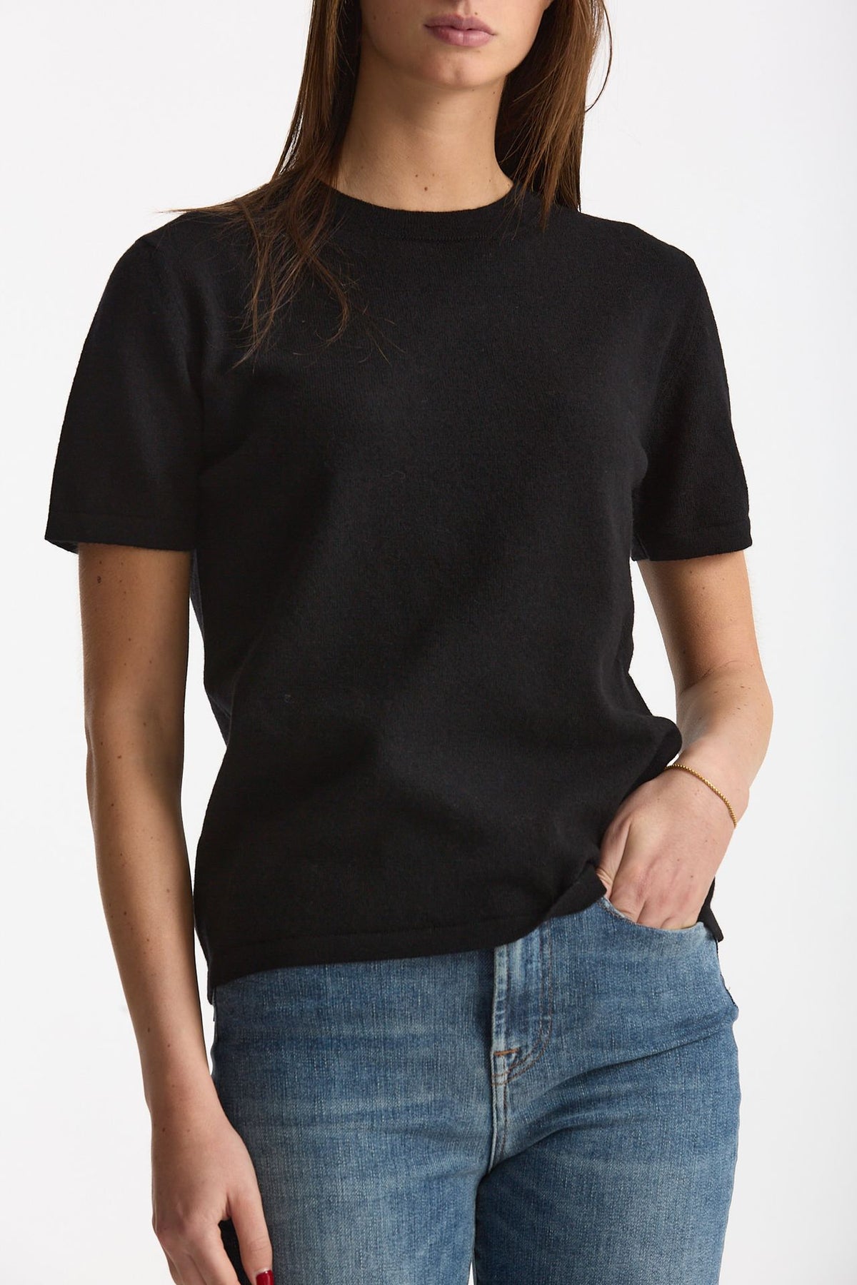 Maglia mezza manica in lana nero women Grifoni - 3