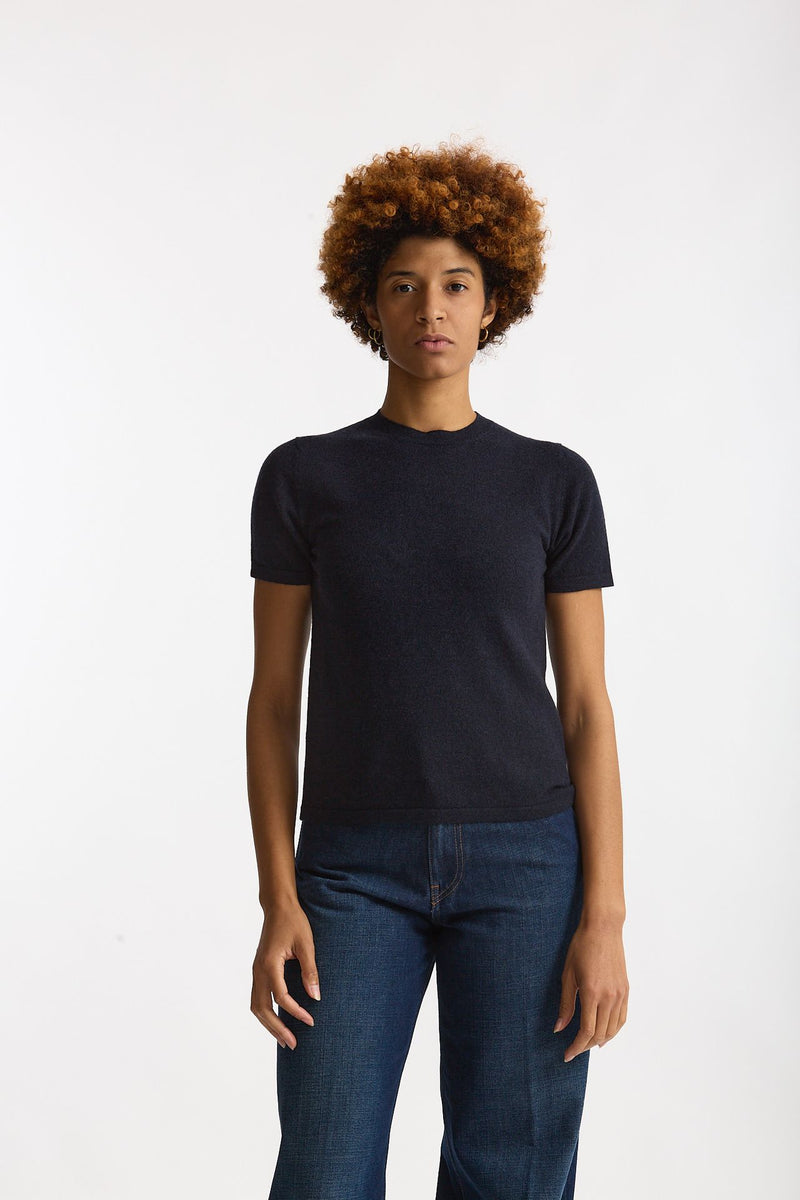 Maglia mezza manica in lana blu women Grifoni - 1
