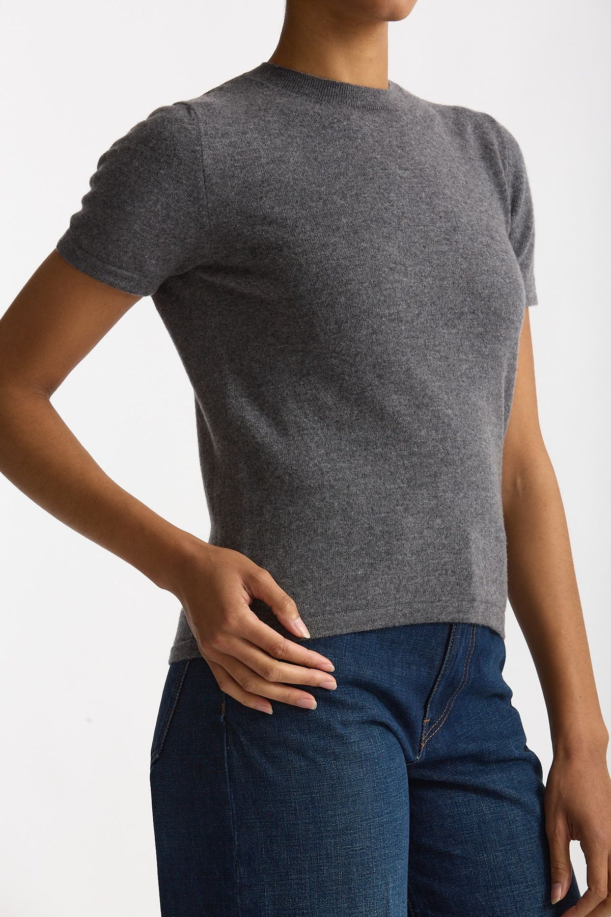 Maglia mezza manica in lana grigio women Grifoni - 4