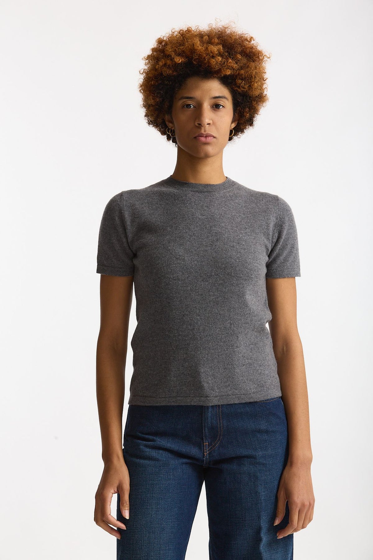 Maglia mezza manica in lana grigio women Grifoni - 1