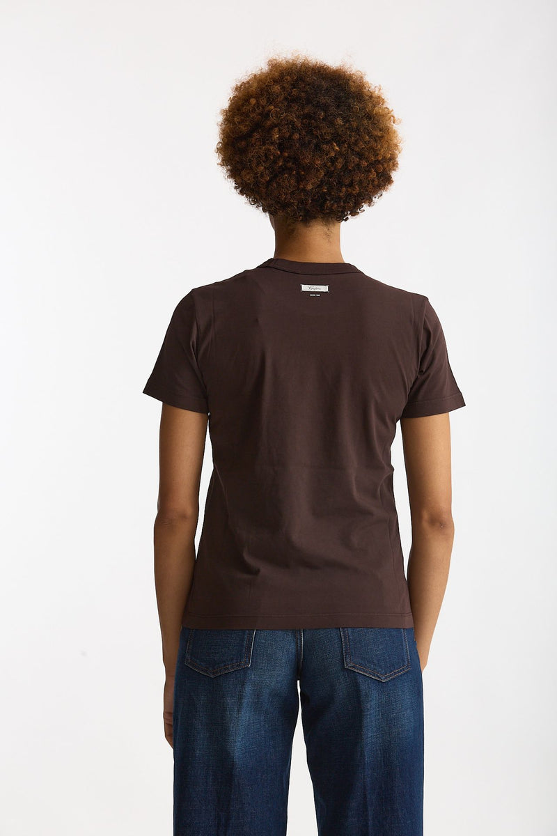T-shirt basic in cotone marrone women Grifoni - 1