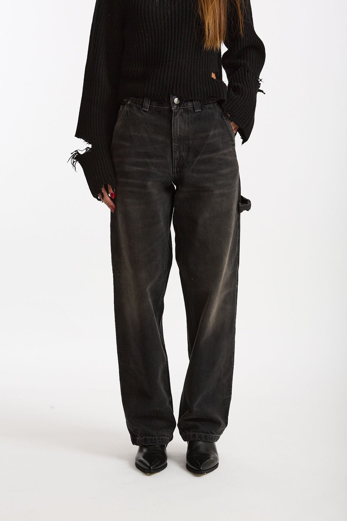 Jeans workwear SIBILLA Nero slavato women Haikure - 1
