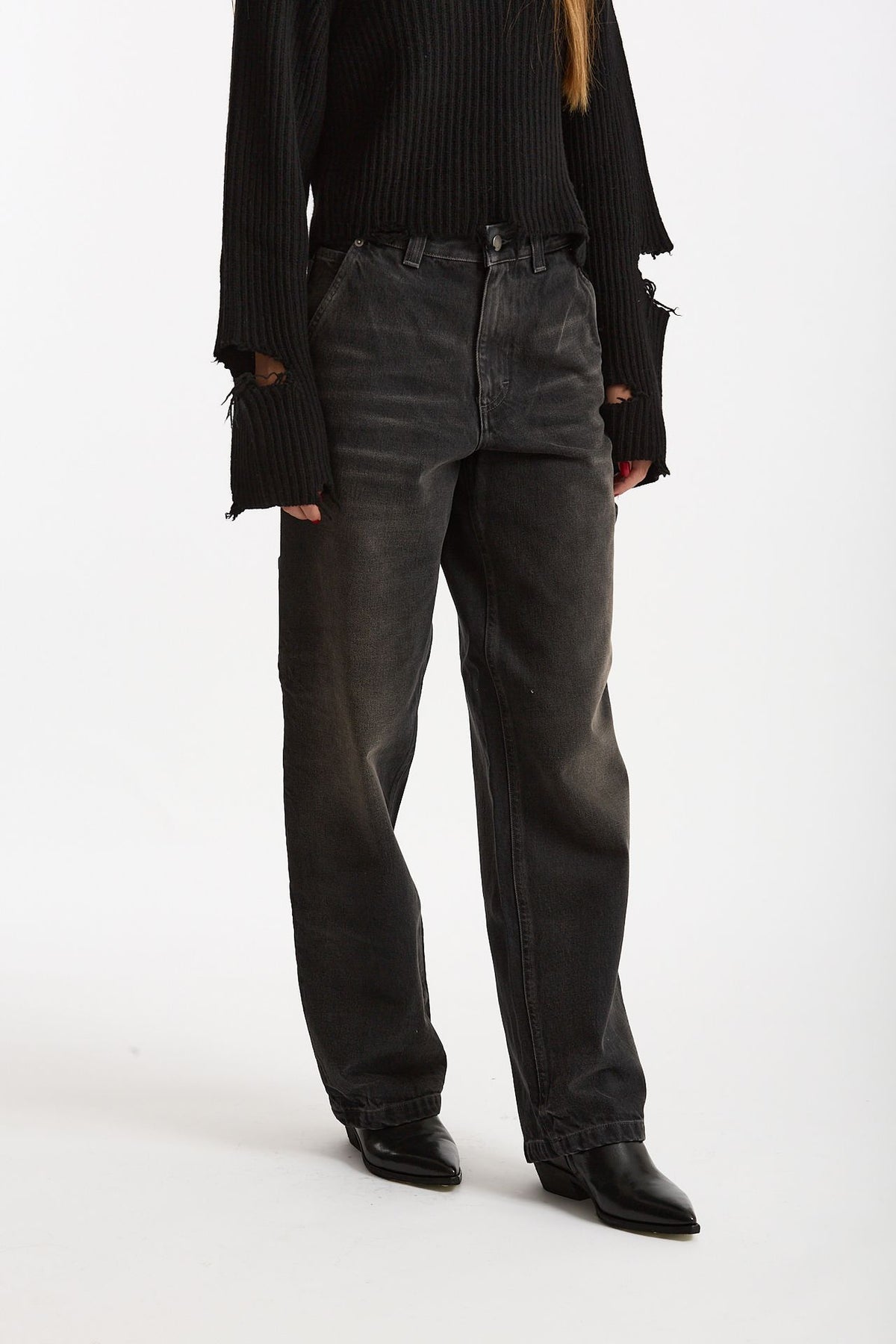 Jeans workwear SIBILLA Nero slavato women Haikure - 4