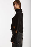 Maglia destroyed collo alto nero women Haikure - 1