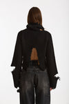 Maglia destroyed collo alto nero women Haikure - 3