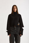 Maglia destroyed collo alto nero women Haikure - 2