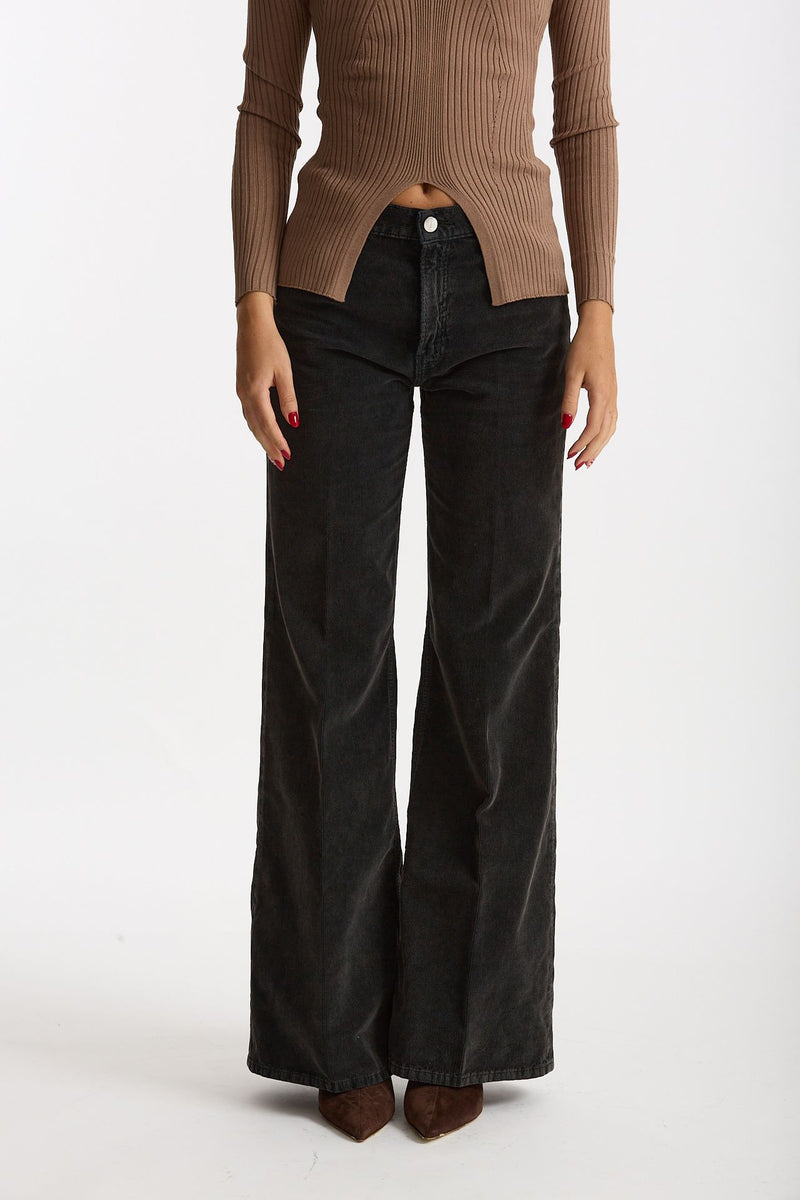 Pantaloni in velluto CLARA nero slavato women Haikure - 2