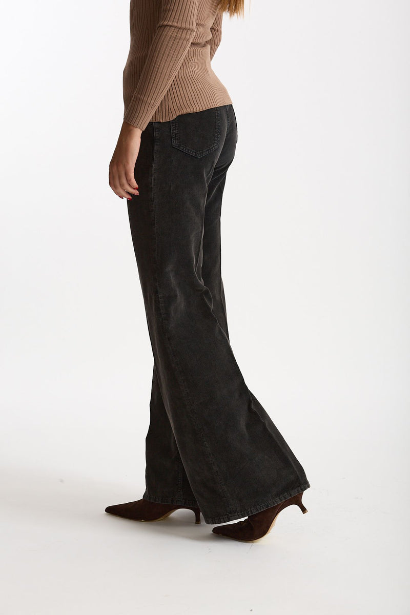 Pantaloni in velluto CLARA nero slavato women Haikure - 1
