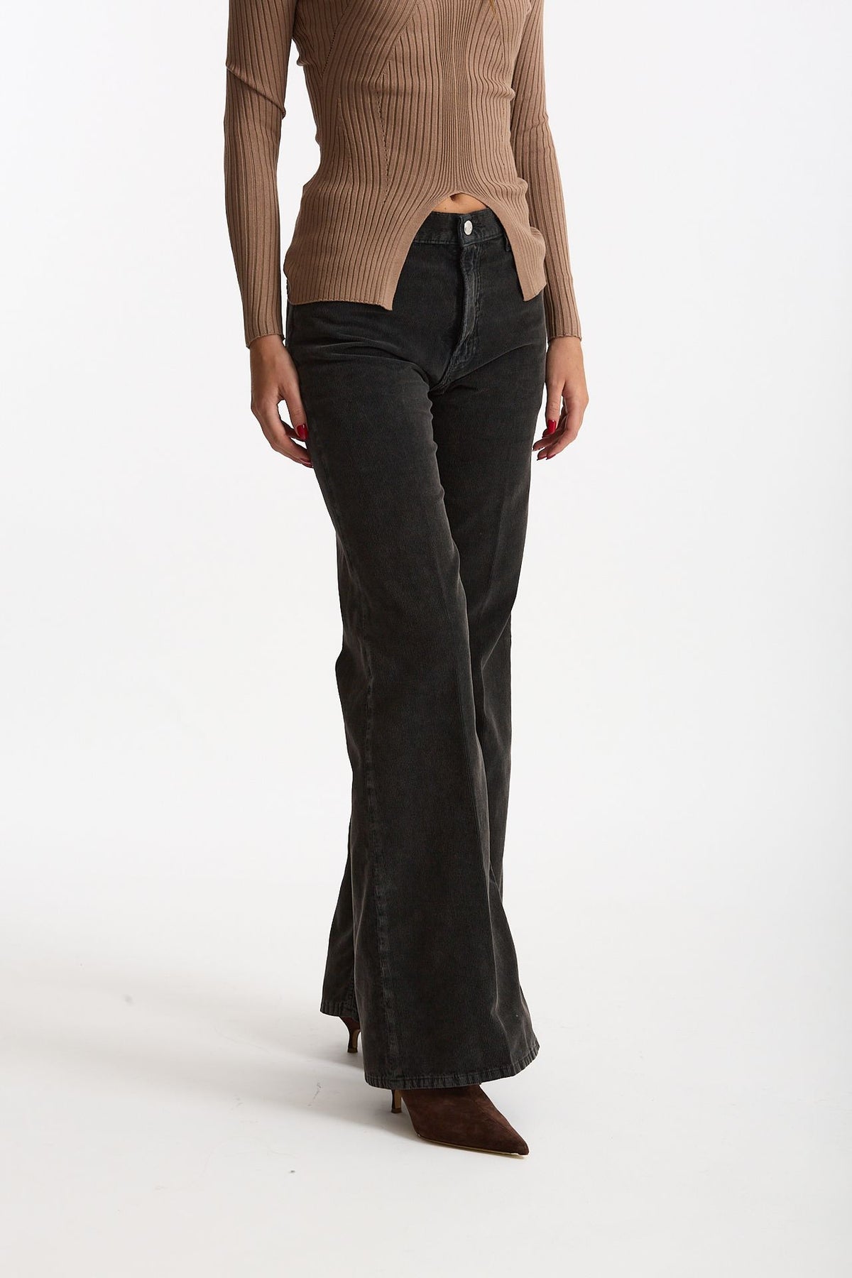 Pantaloni in velluto CLARA nero slavato women Haikure - 4