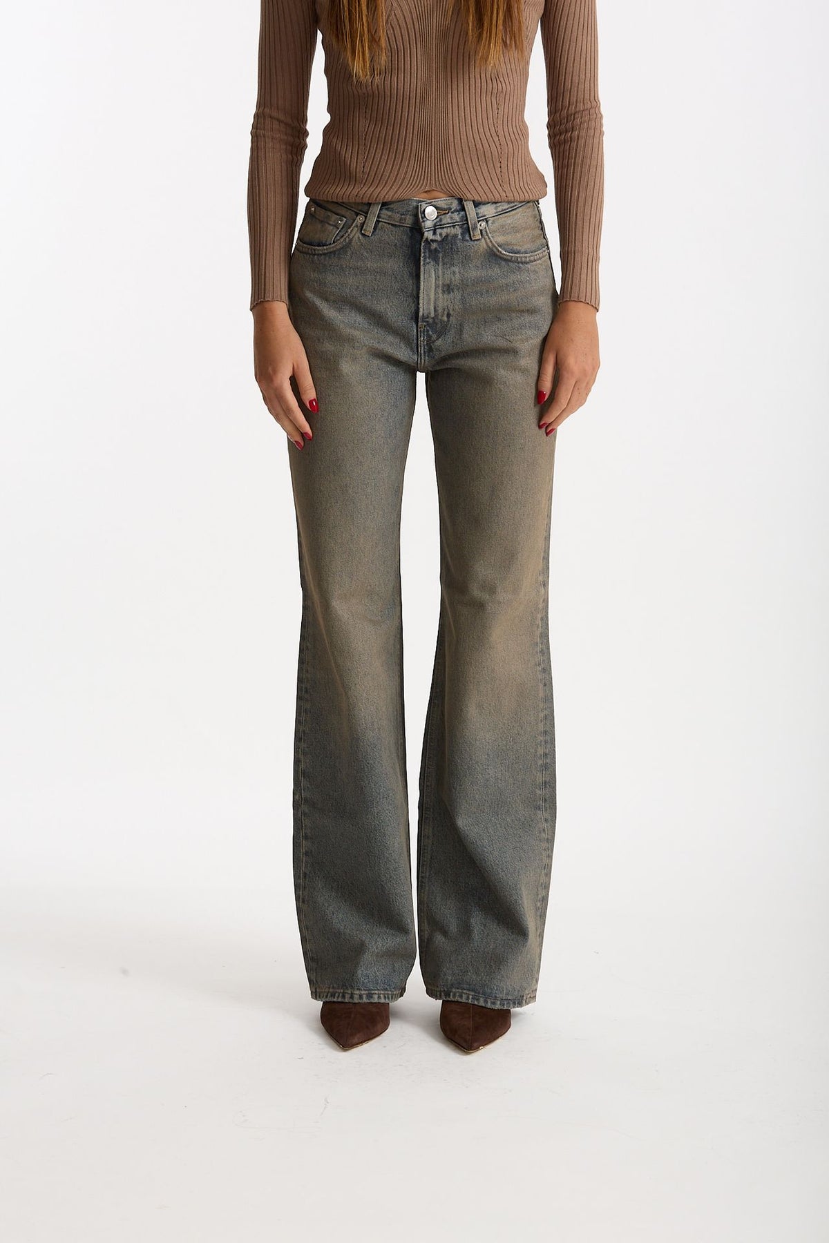 Jeans wide leg KOREA vita alta women Haikure - 2