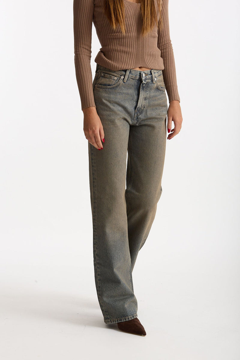 Jeans wide leg KOREA vita alta women Haikure - 1