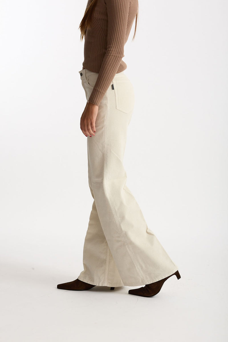 Pantaloni in velluto CLARA panna women Haikure - 2