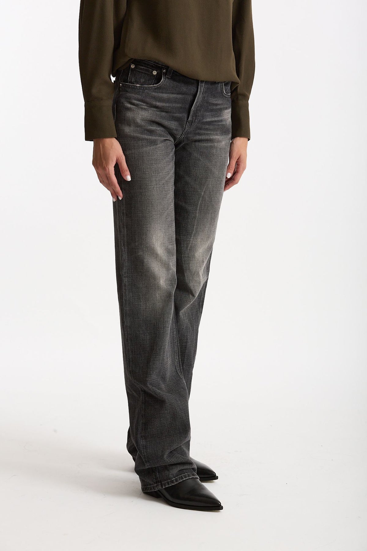 Jeans dritto STAR lavaggio grigio nero women Haikure - 1