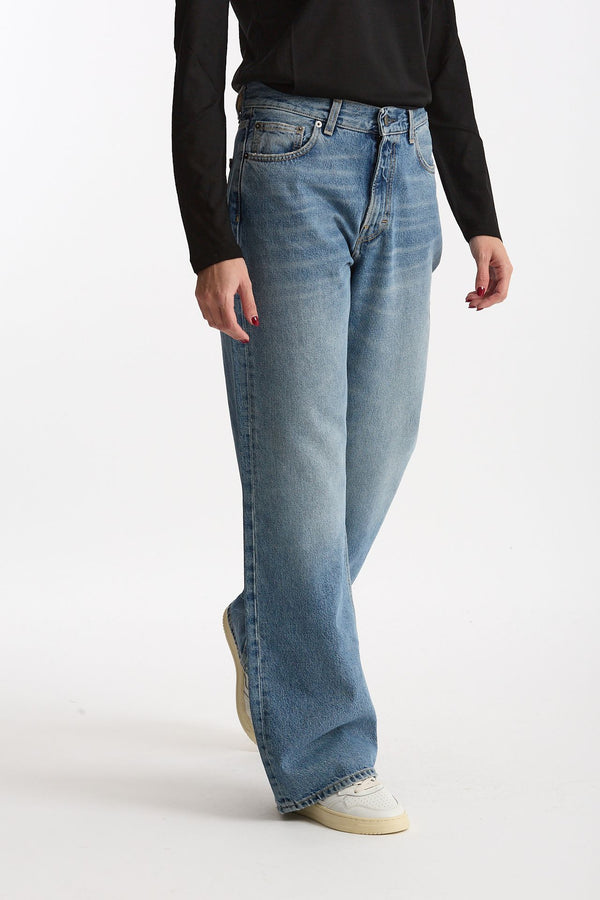 Jeans wide leg KOREA Vita alta women Haikure