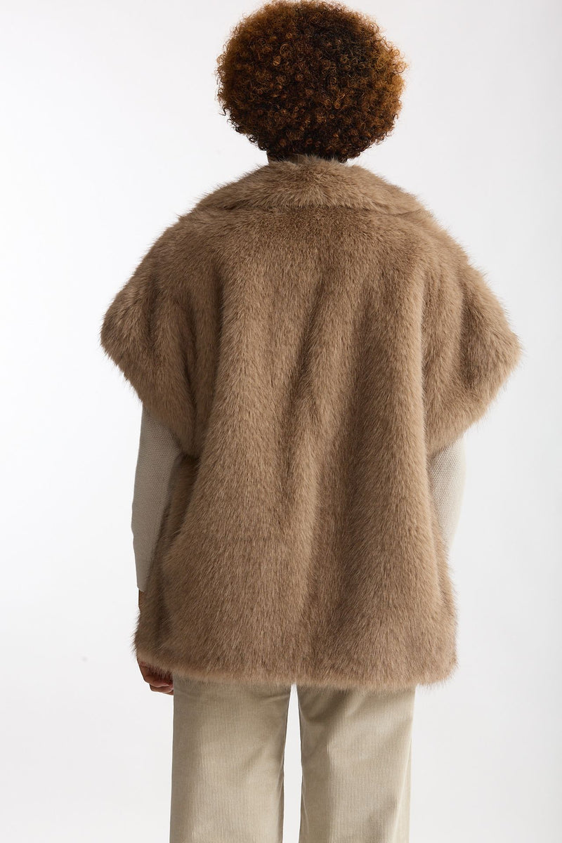 Gilet in eco pelliccia beige women Herno - 3
