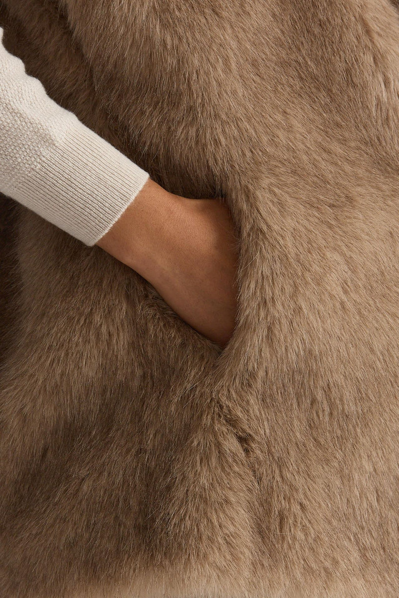 Gilet in eco pelliccia beige women Herno - 5
