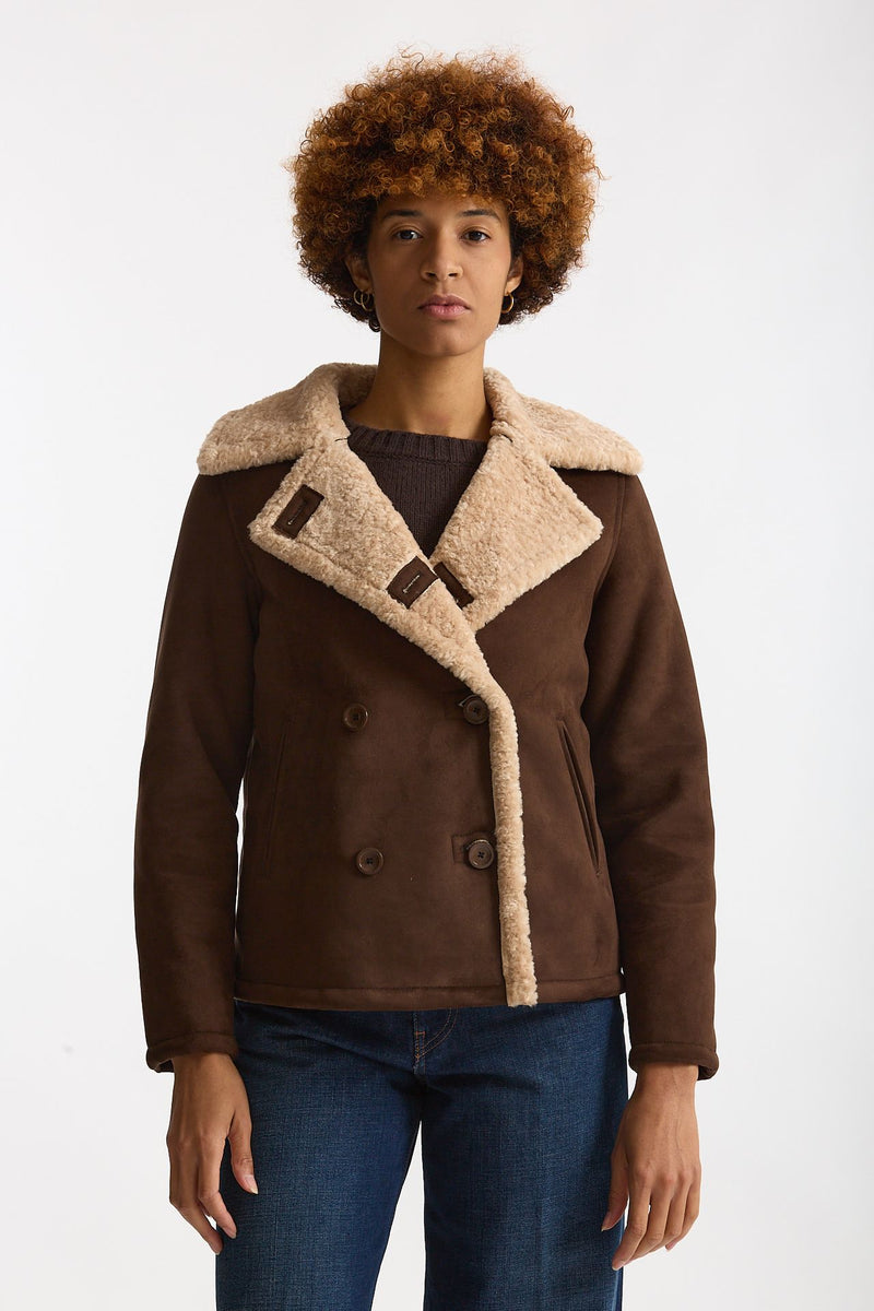 Eco montone corto marrone e beige women Herno - 1
