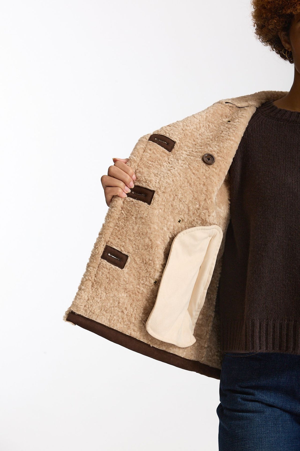 Eco montone corto marrone e beige women Herno - 8