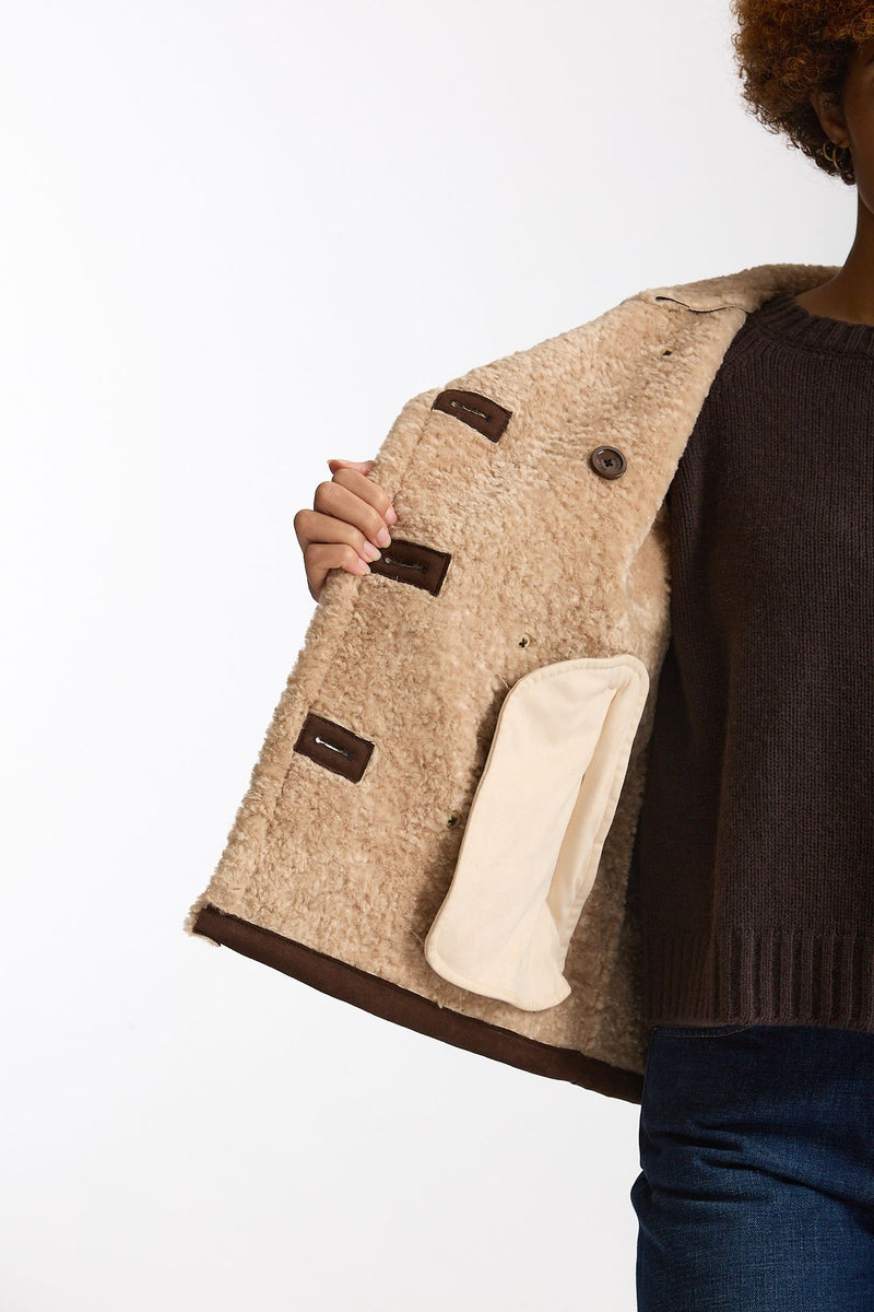 Eco montone corto marrone e beige women Herno - 8
