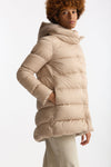 Piumino midi in raso panna women Herno - 1