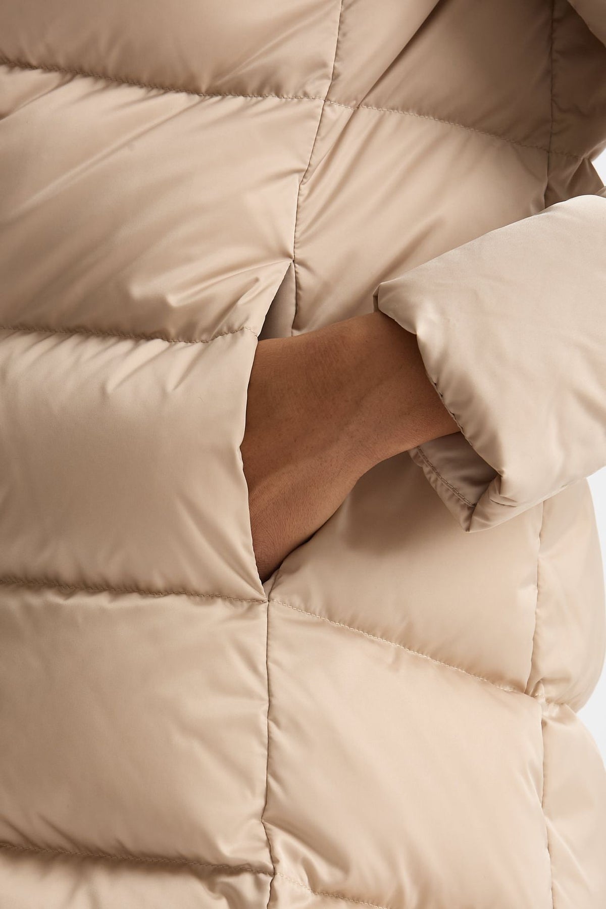 Piumino midi in raso panna women Herno - 4