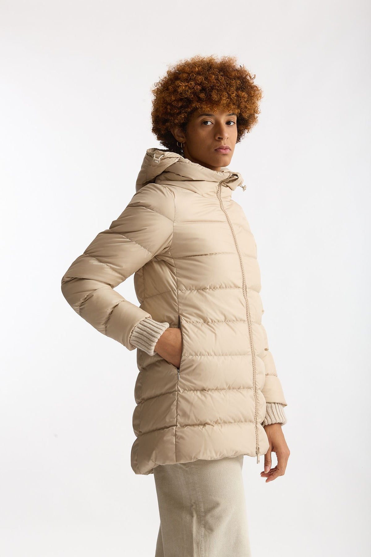 Piumino midi CHAMONIX in nylon beige women Herno - 3