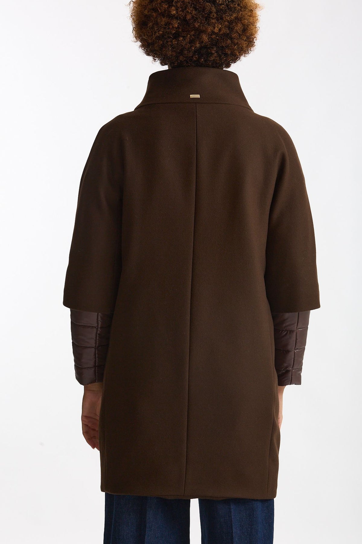Cappotto in twill di lana e nylon marrone women Herno - 3