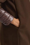 Cappotto in twill di lana e nylon marrone women Herno - 5
