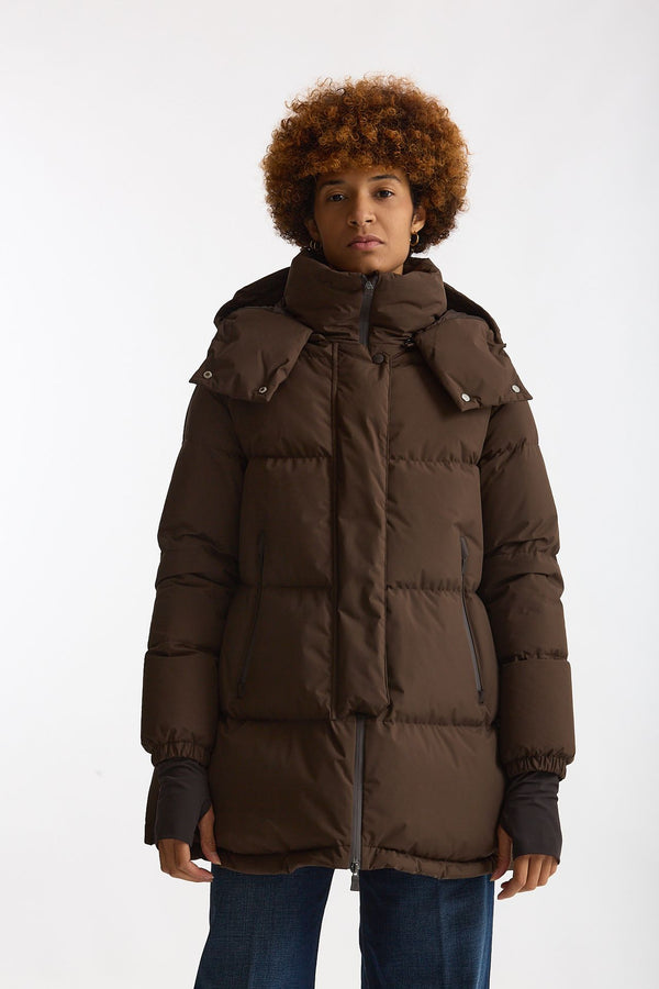 Piumino over windstopper marrone women Herno