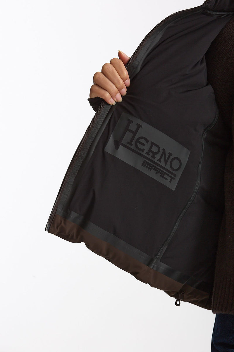 Piumino corto windstopper marrone women Herno - 8
