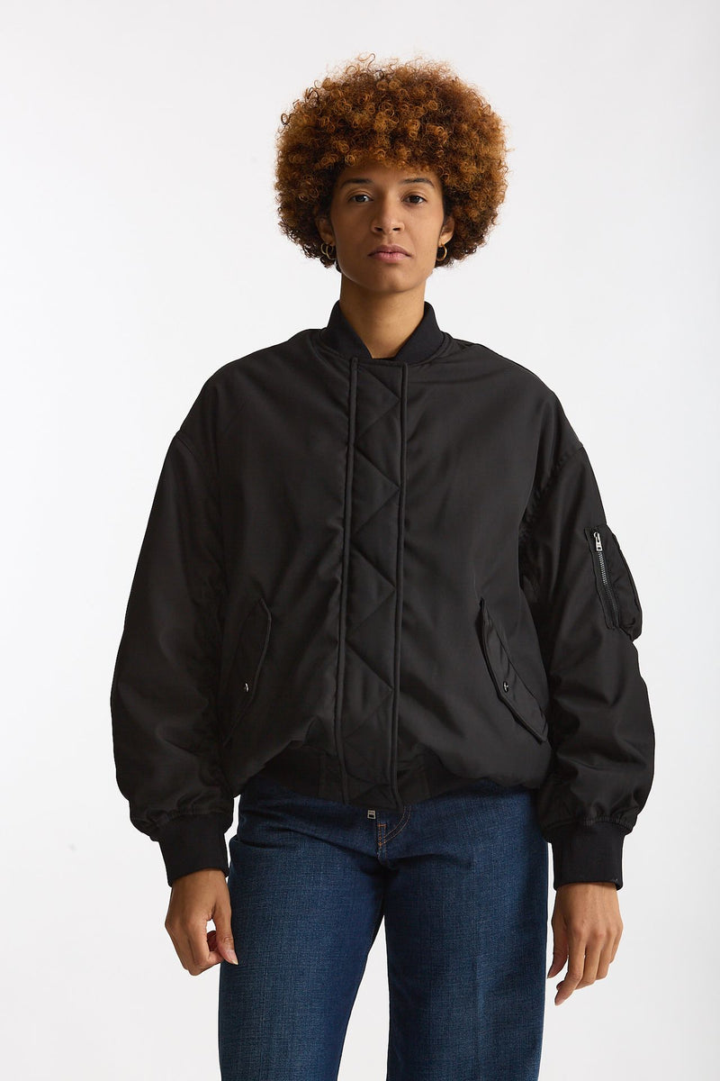 Bomber in gabardina di nylon nero women Herno - 1