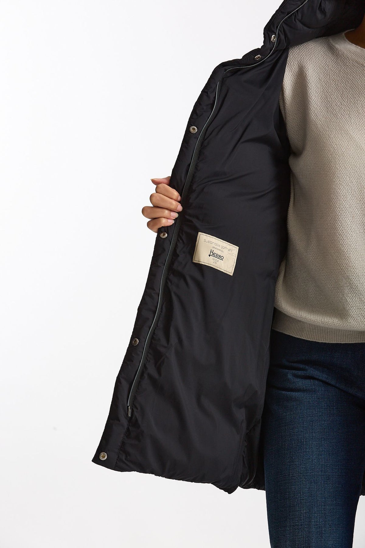 Piumino lungo nero women Herno - 8