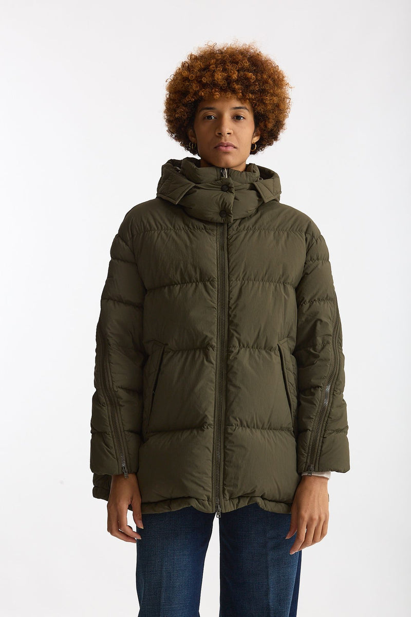 Piumino over verde militare women Herno - 3