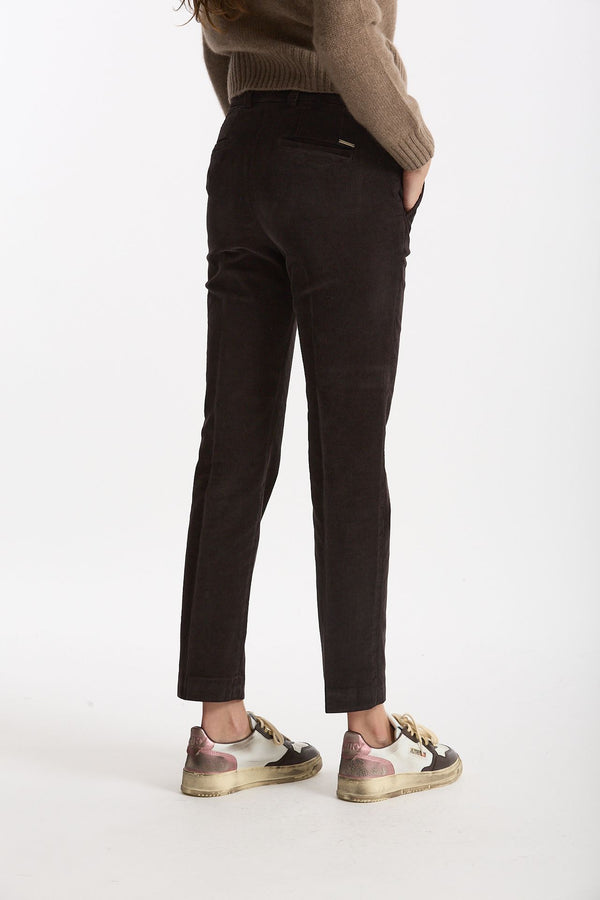 Pantalone slim in velluto LEYRE testa di moro women Incotex