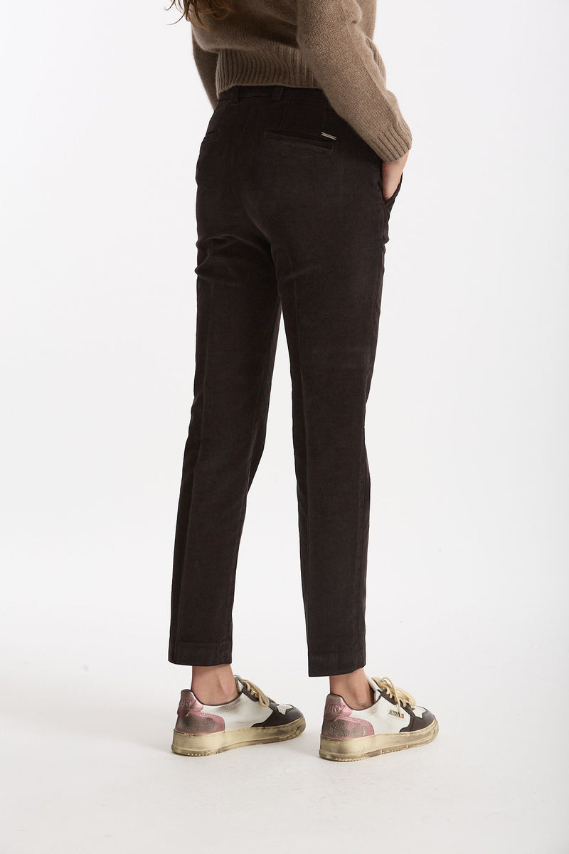 Pantalone slim in velluto LEYRE testa di moro women Incotex - 2