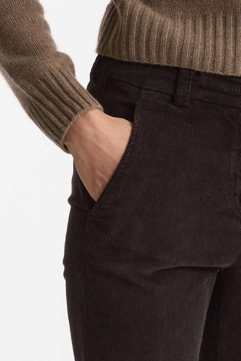Pantalone slim in velluto LEYRE testa di moro women Incotex - 4