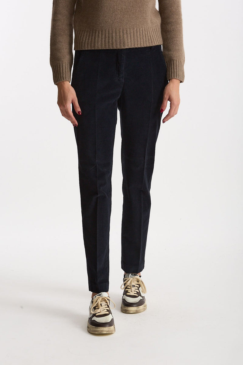 Pantalone slim in velluto LEYRE blu women Incotex - 2