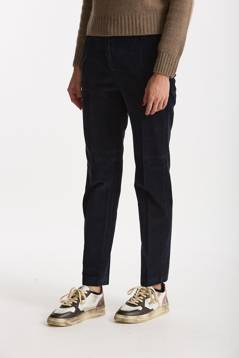 Pantalone slim in velluto LEYRE blu women Incotex - 3