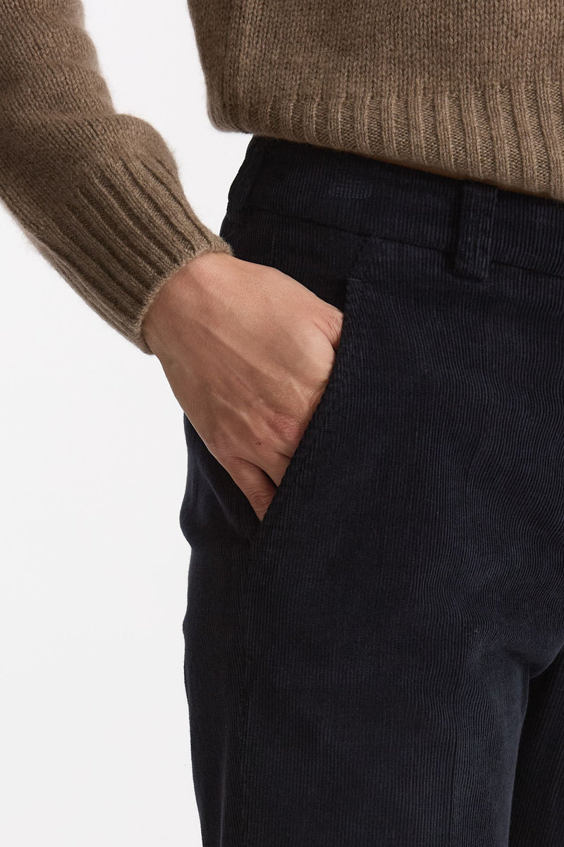Pantalone slim in velluto LEYRE blu women Incotex - 5