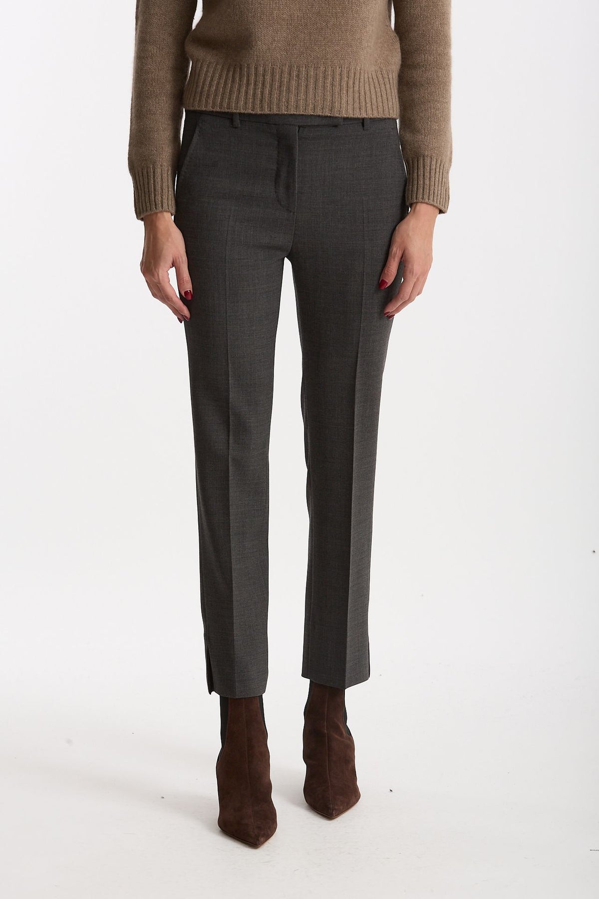 Pantalone slim KIMAMA antracite women Incotex - 1